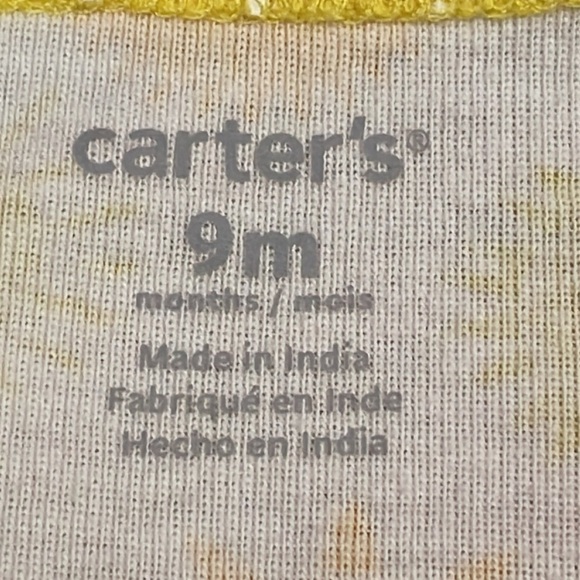 NWOT 9 month Carter’s yellow orange white sun ruffle sleeve one piece romper - Picture 13 of 13